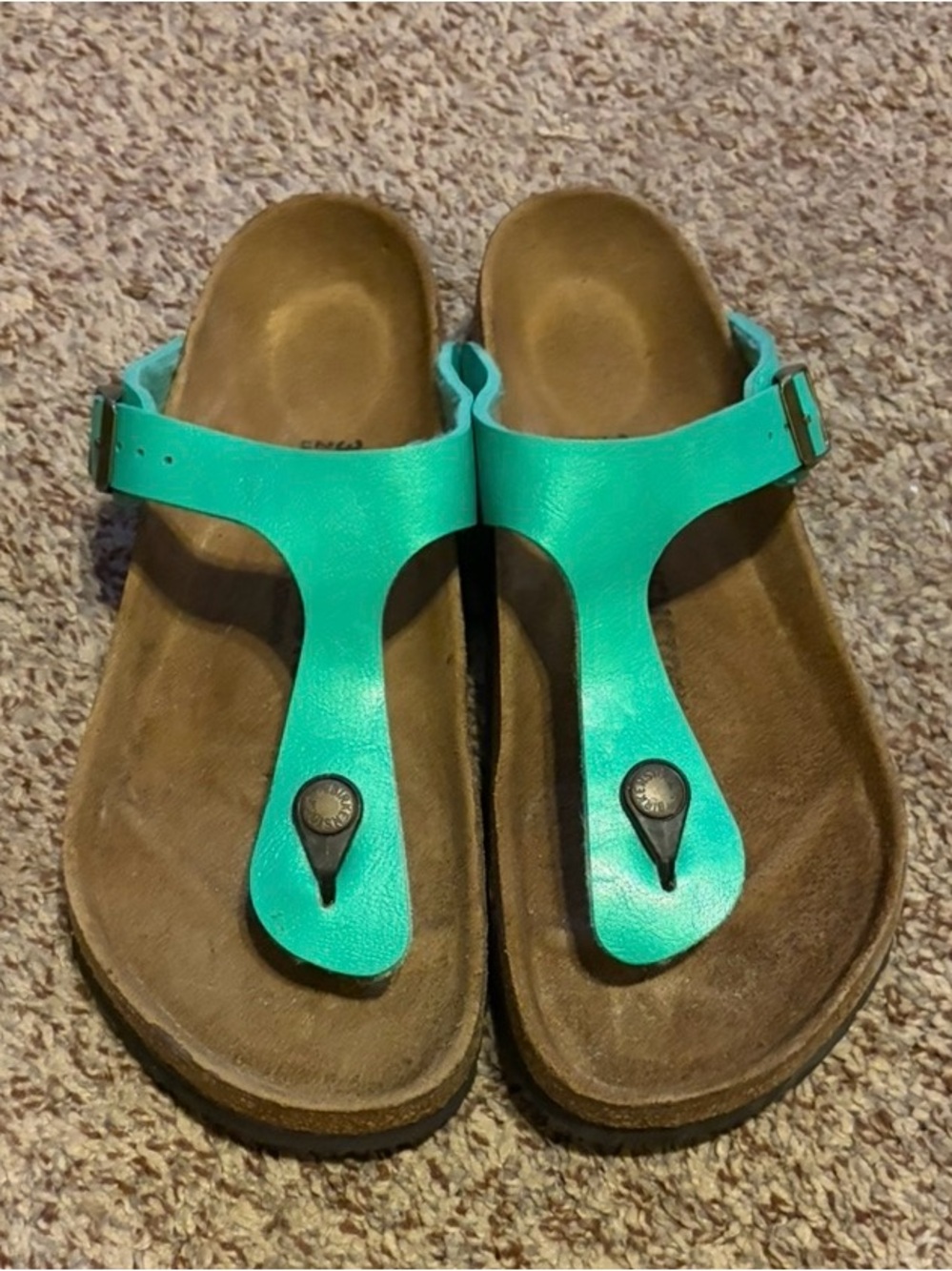 Birkenstock Teal Gizeh-Style Thong Sandals size 39 (8)